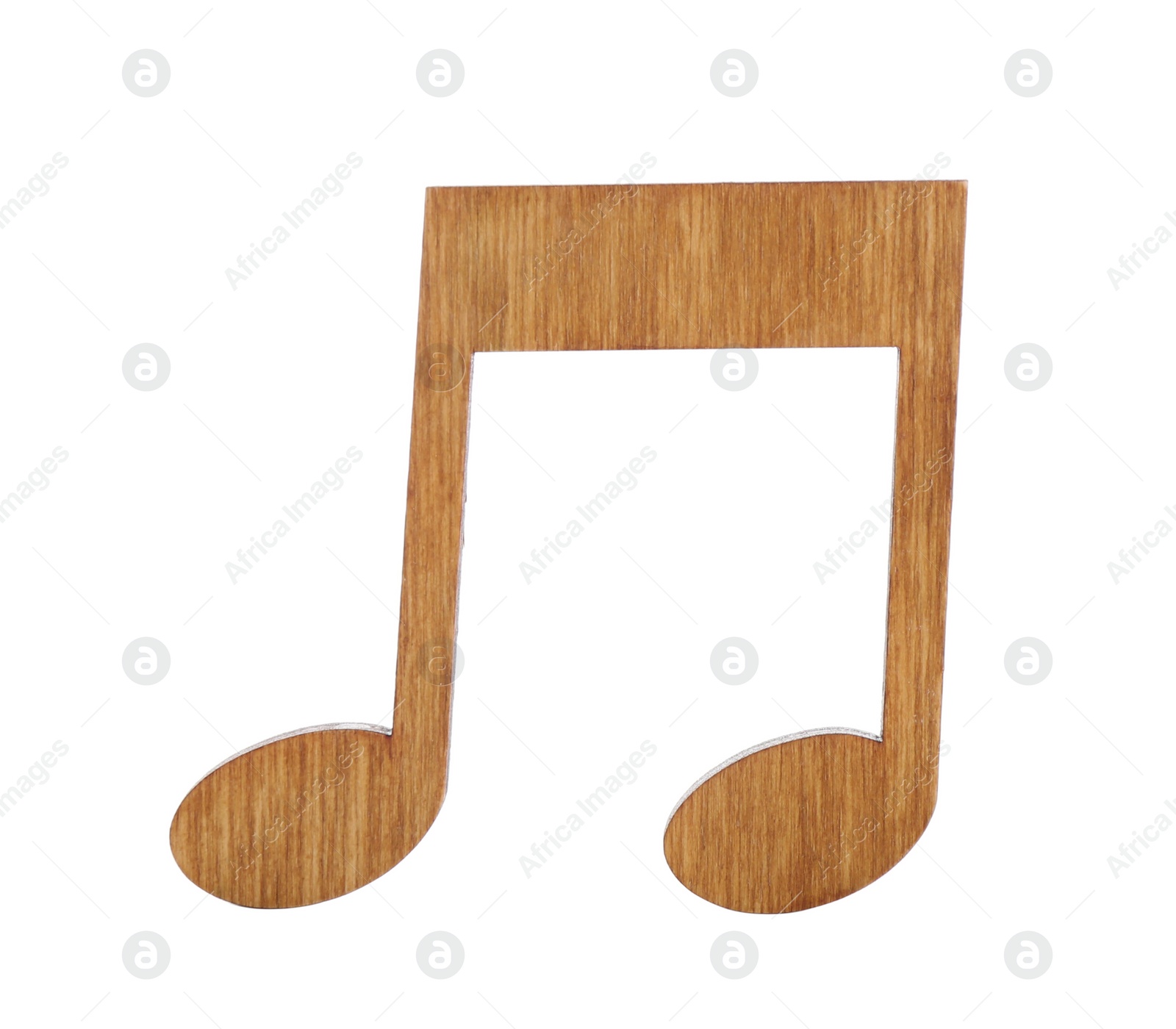 Photo of Brown wooden music note isolated on white