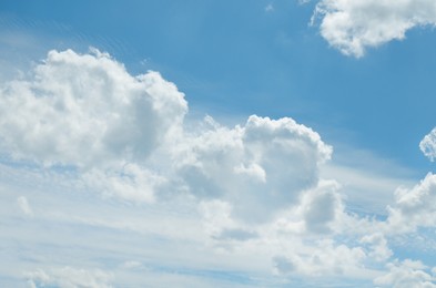 Beautiful view of sky with fluffy clouds