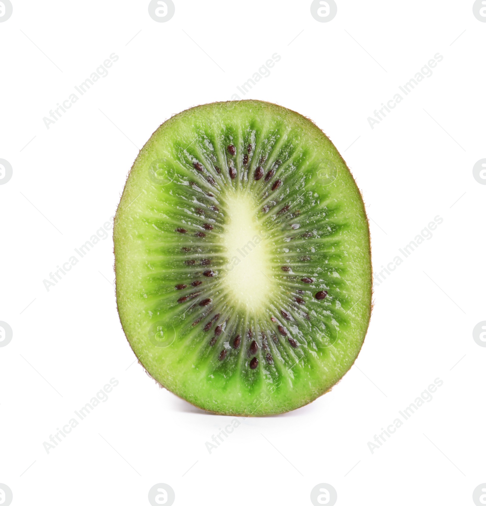 Photo of Cut kiwi isolated on white. Exotic fruit