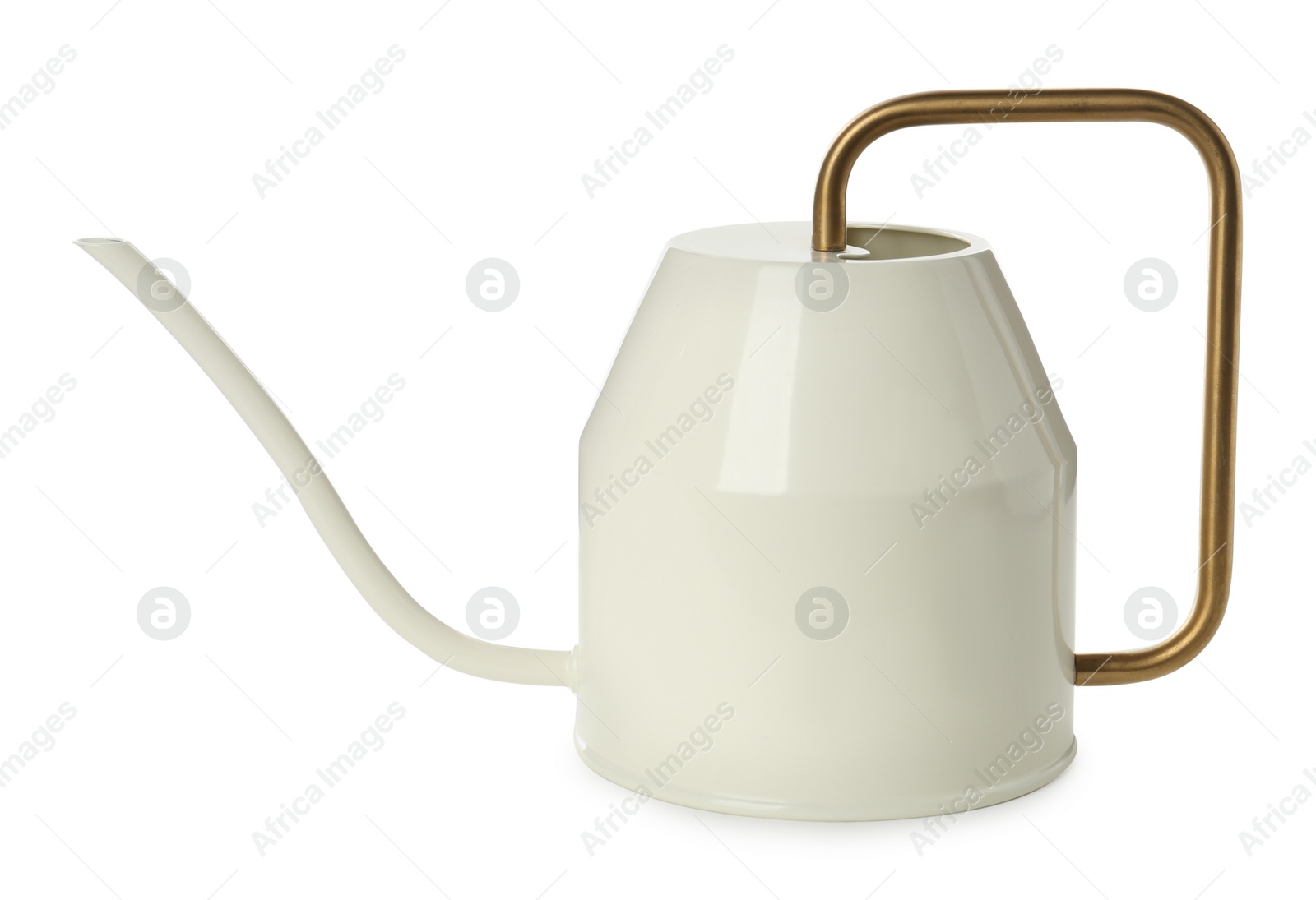 Photo of Beautiful ceramic watering can isolated on white