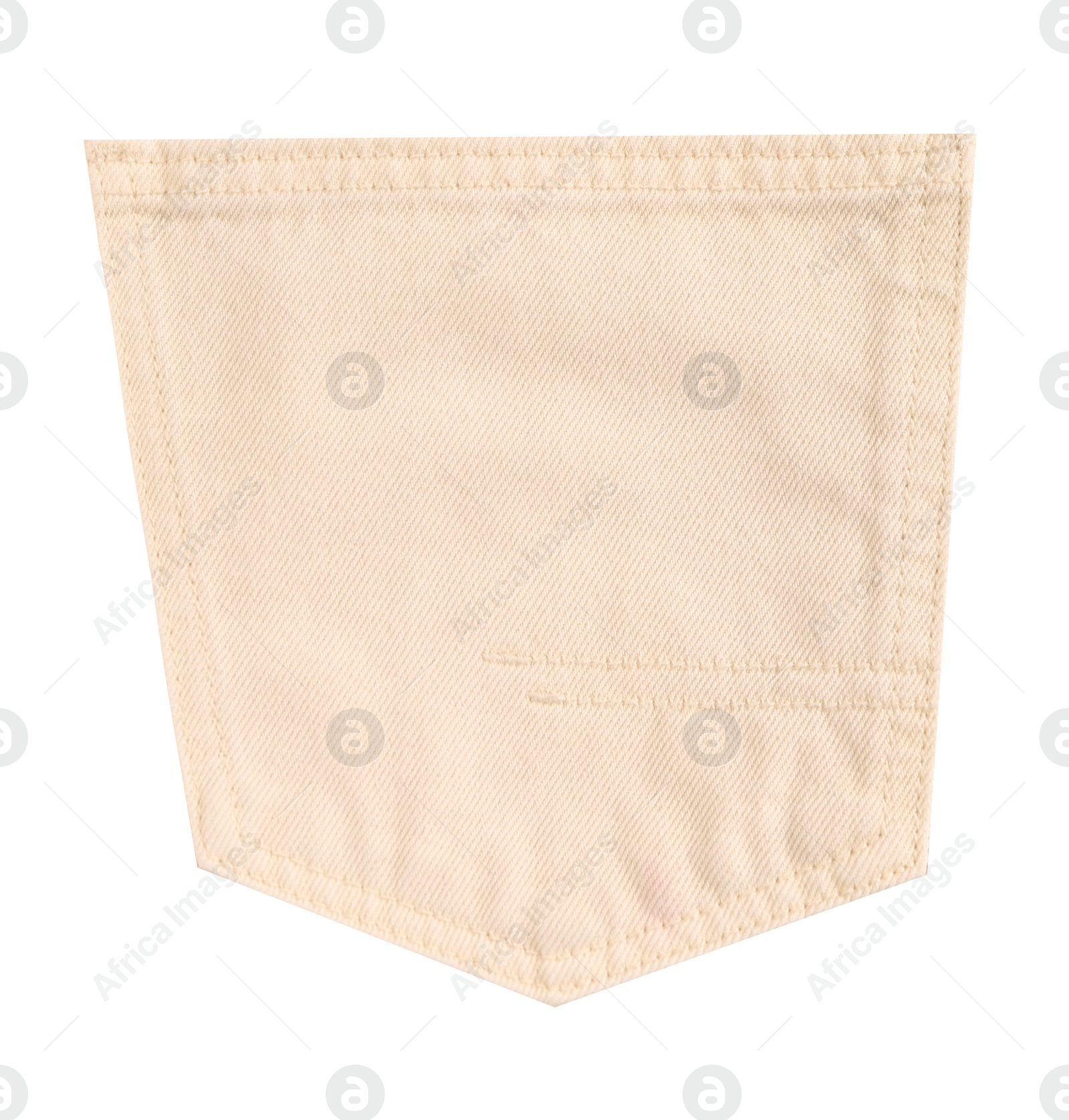 Image of Stylish beige denim pocket isolated on white