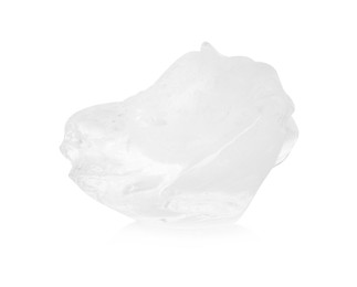 One piece of clear ice isolated on white