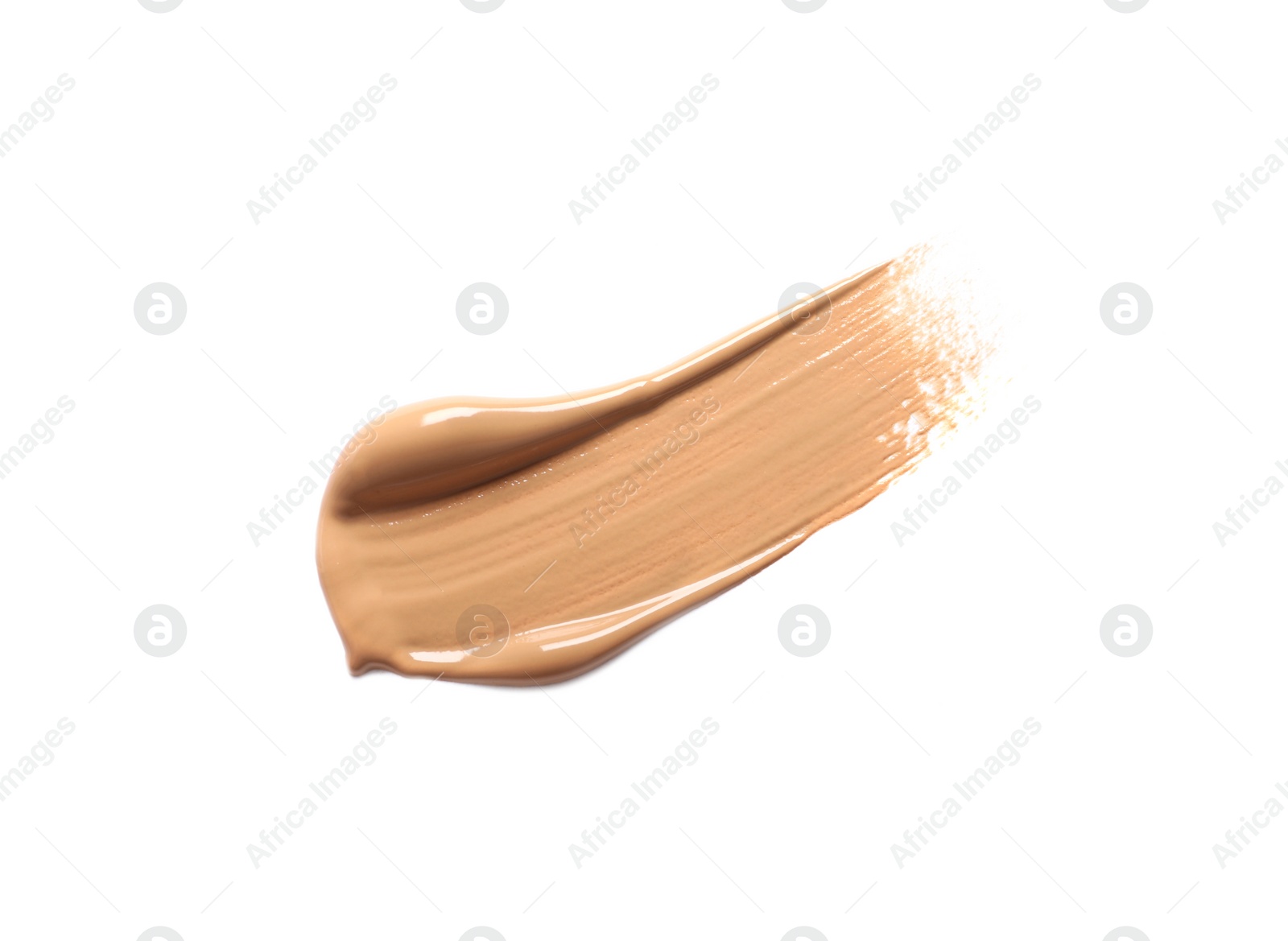 Photo of Smear of skin foundation isolated on white, top view