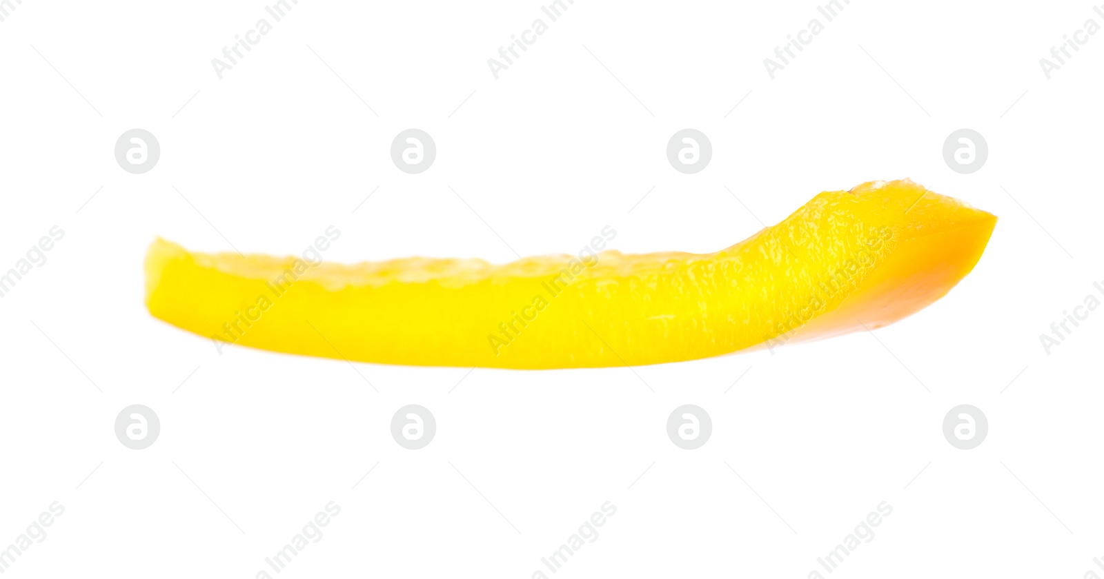 Photo of Cut fresh bell pepper on white background