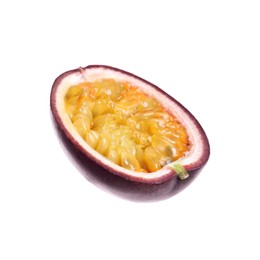 Half of passion fruit isolated on white