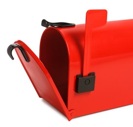 Photo of Shiny red letter box on white background