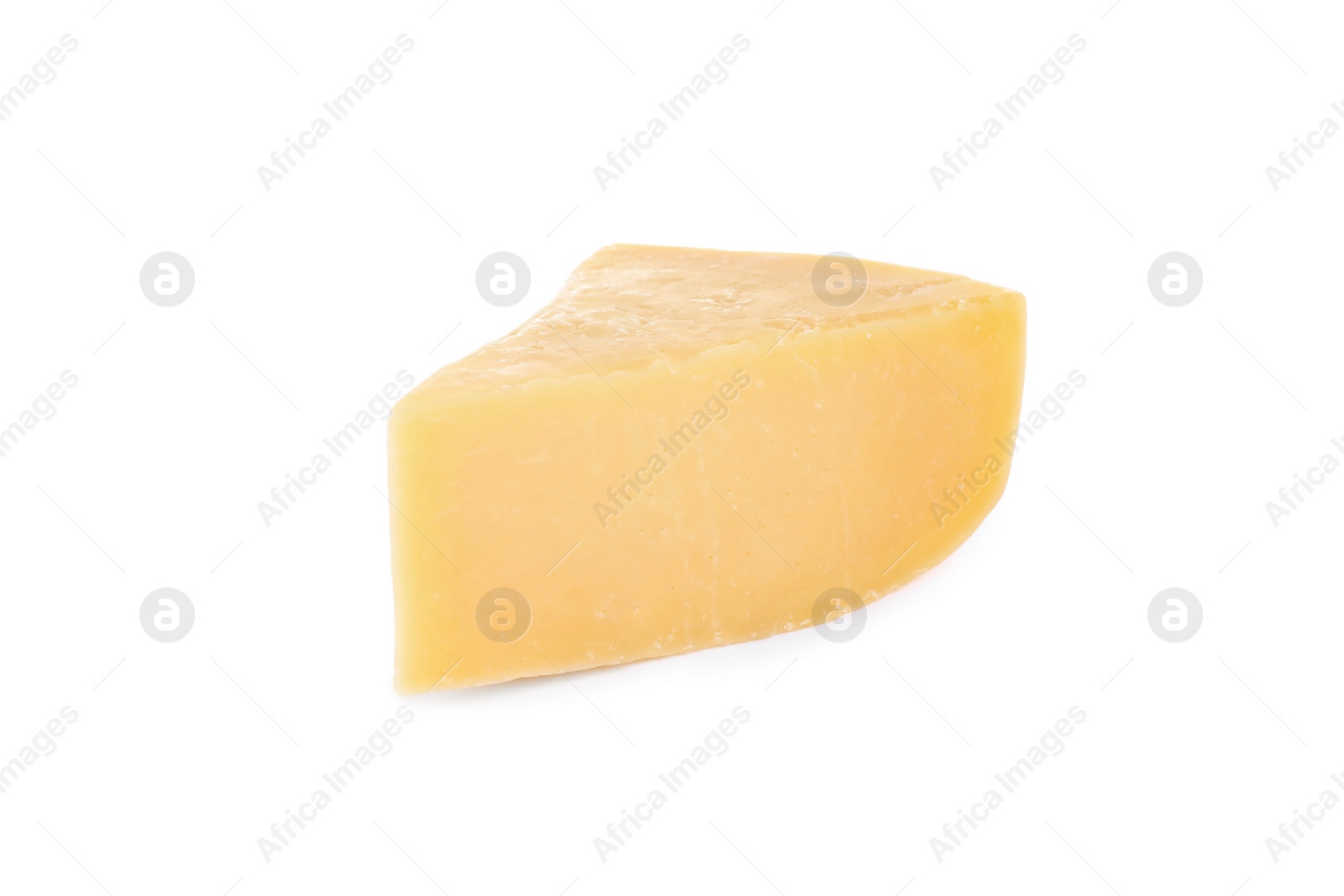 Photo of Piece of delicious parmesan cheese isolated on white