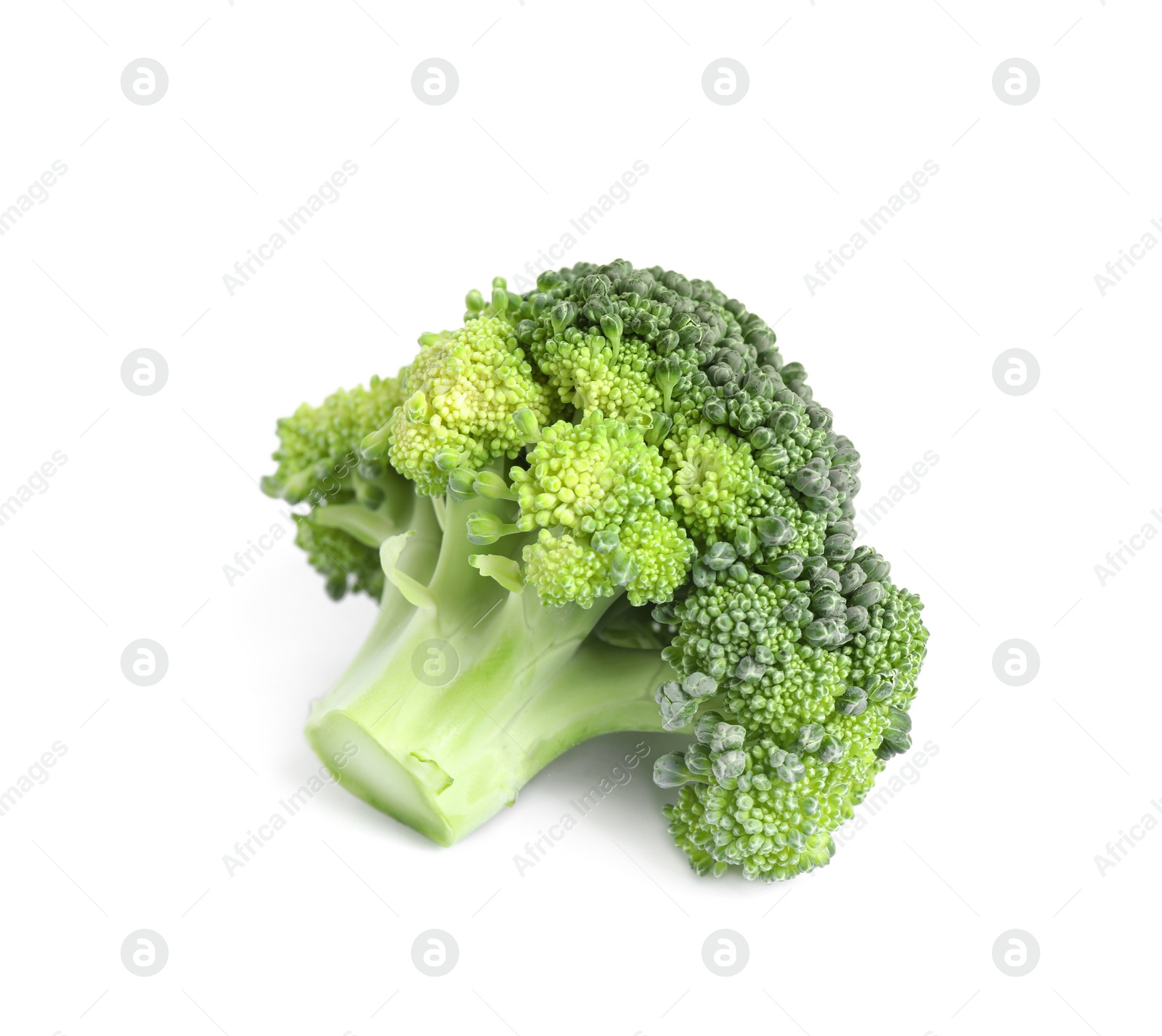 Photo of Fresh green raw broccoli on white background