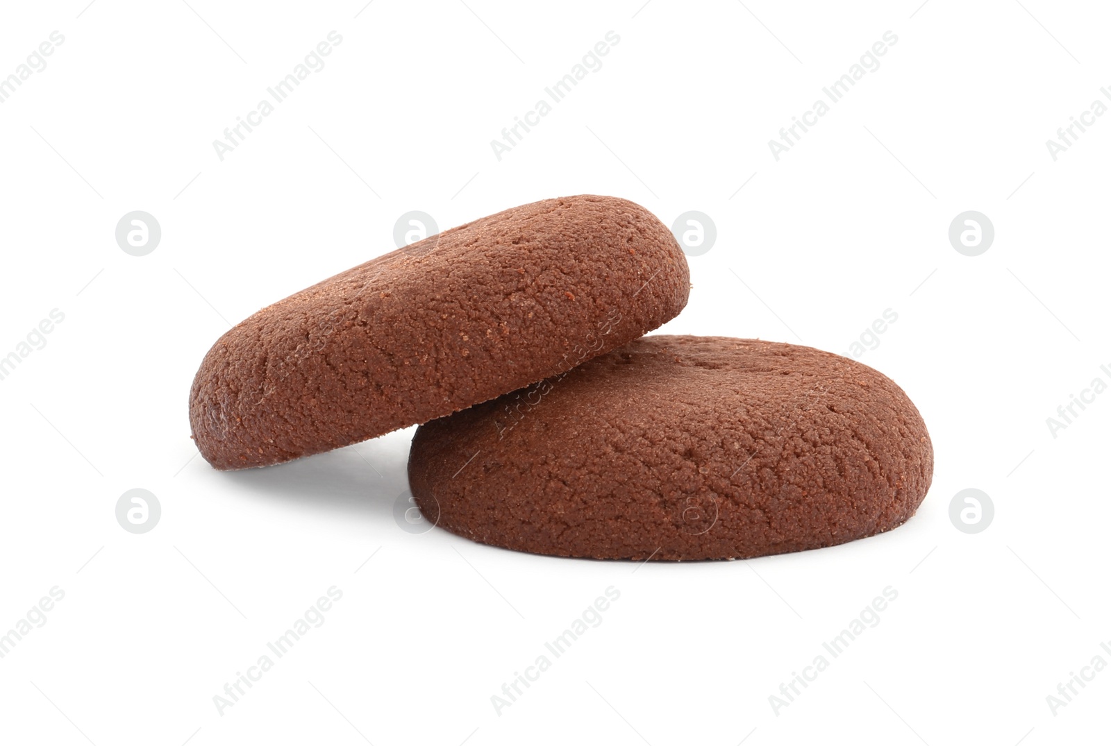 Photo of Tasty homemade chocolate cookies on white background