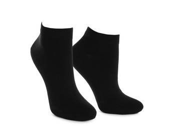 Pair of black socks isolated on white