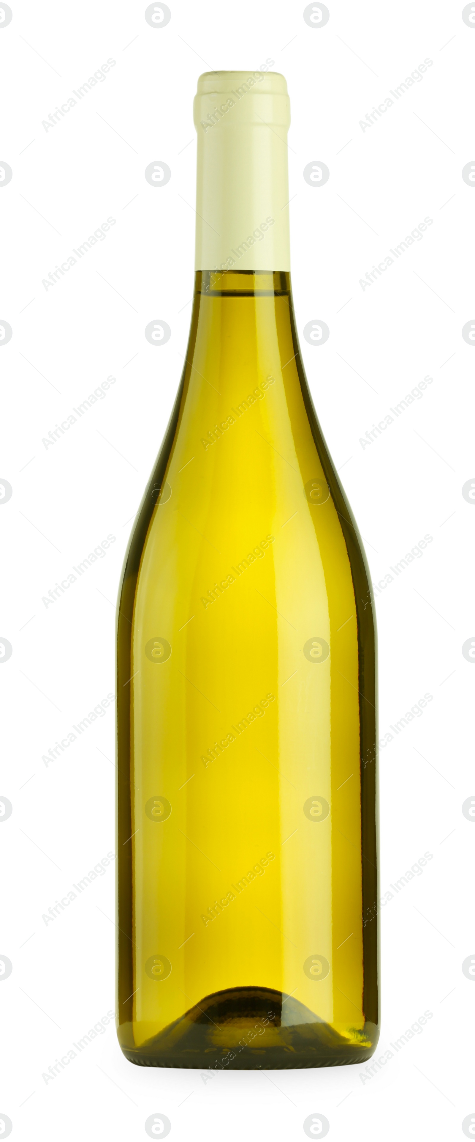 Photo of Wine in glass bottle isolated on white