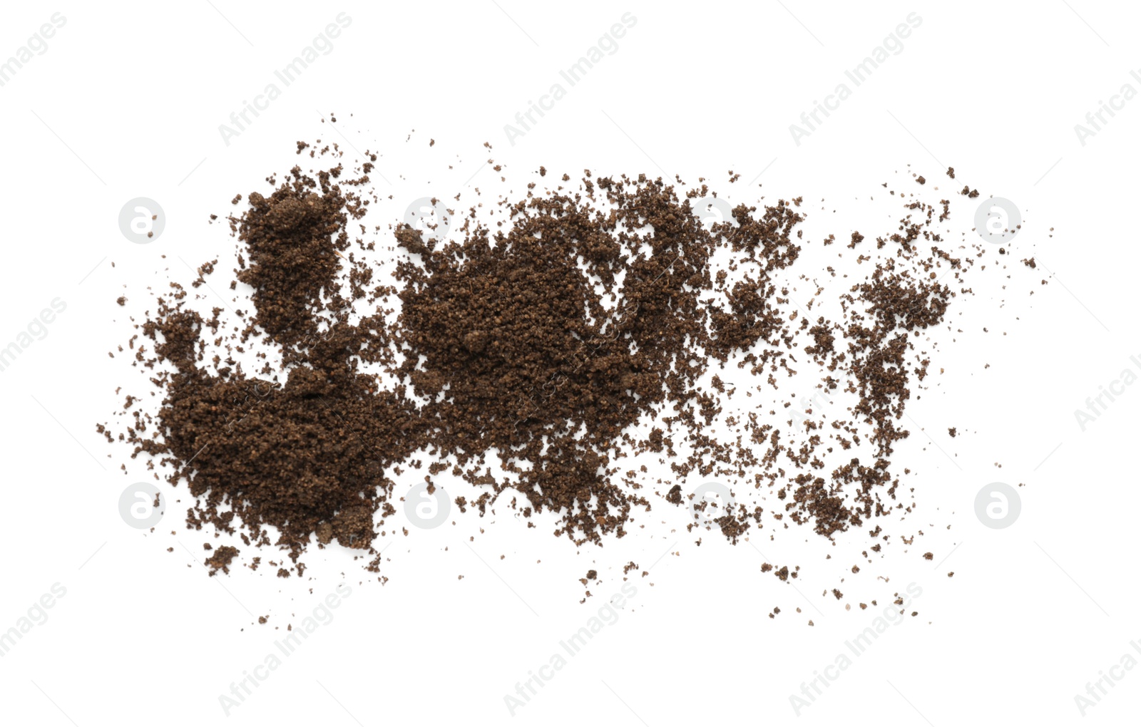 Photo of Pile of soil on white background. Fertile ground