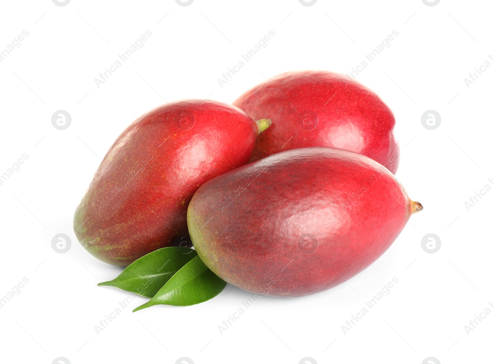 Photo of Delicious ripe juicy mangoes isolated on white
