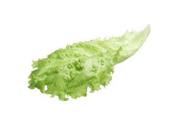 Photo of Fresh green lettuce leaf isolated on white