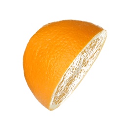 Photo of Half of ripe orange isolated on white