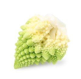 Cut fresh raw cauliflower on white background