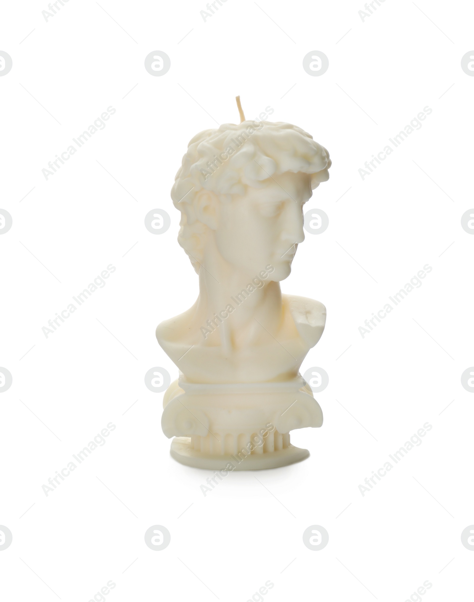 Photo of Beautiful David bust candle isolated on white