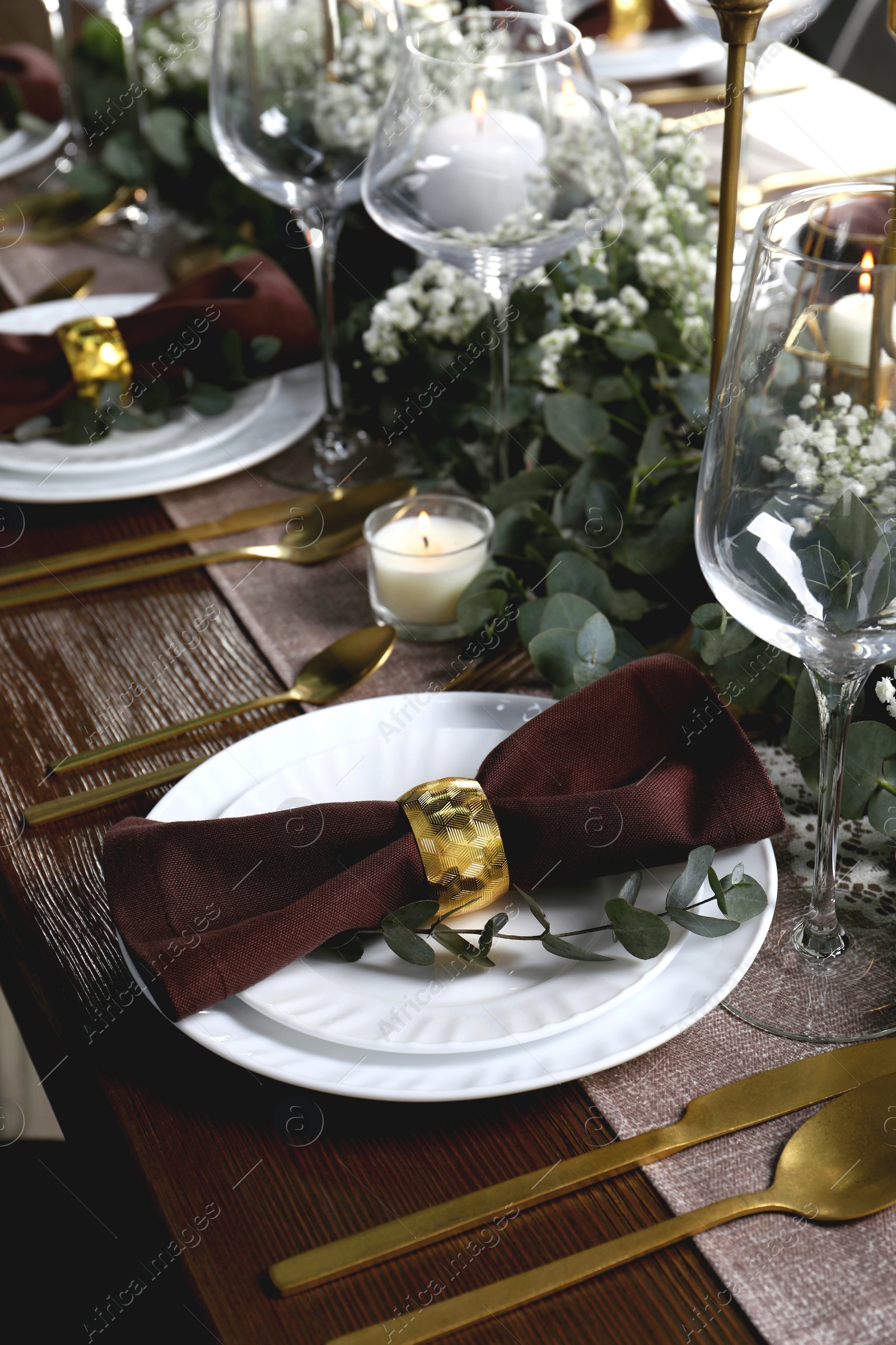 Photo of Stylish elegant table setting for festive dinner