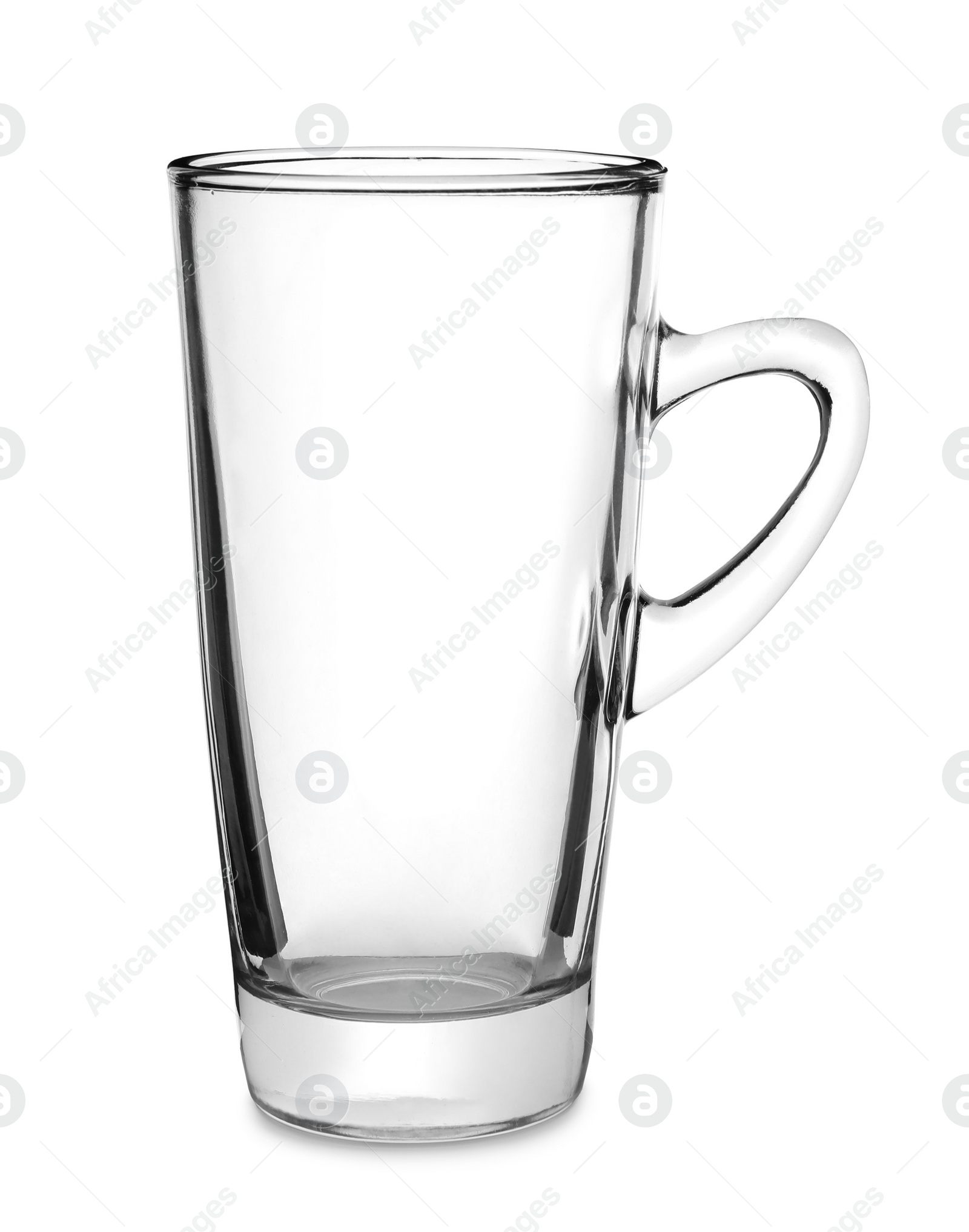 Photo of Empty glass cup isolated on white. Kitchen tableware