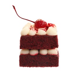 Photo of Delicious red velvet cake isolated on white