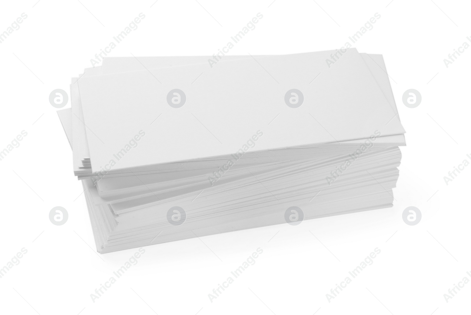 Photo of Blank business cards isolated on white. Mockup for design