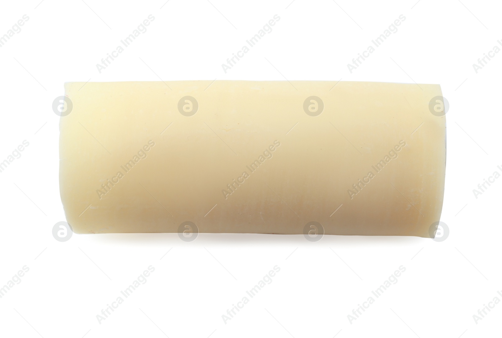 Photo of Yummy chocolate curl for decor on white background