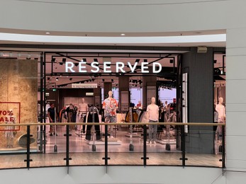 Photo of WARSAW, POLAND - JULY 13, 2022: Reserved clothing store in shopping mall