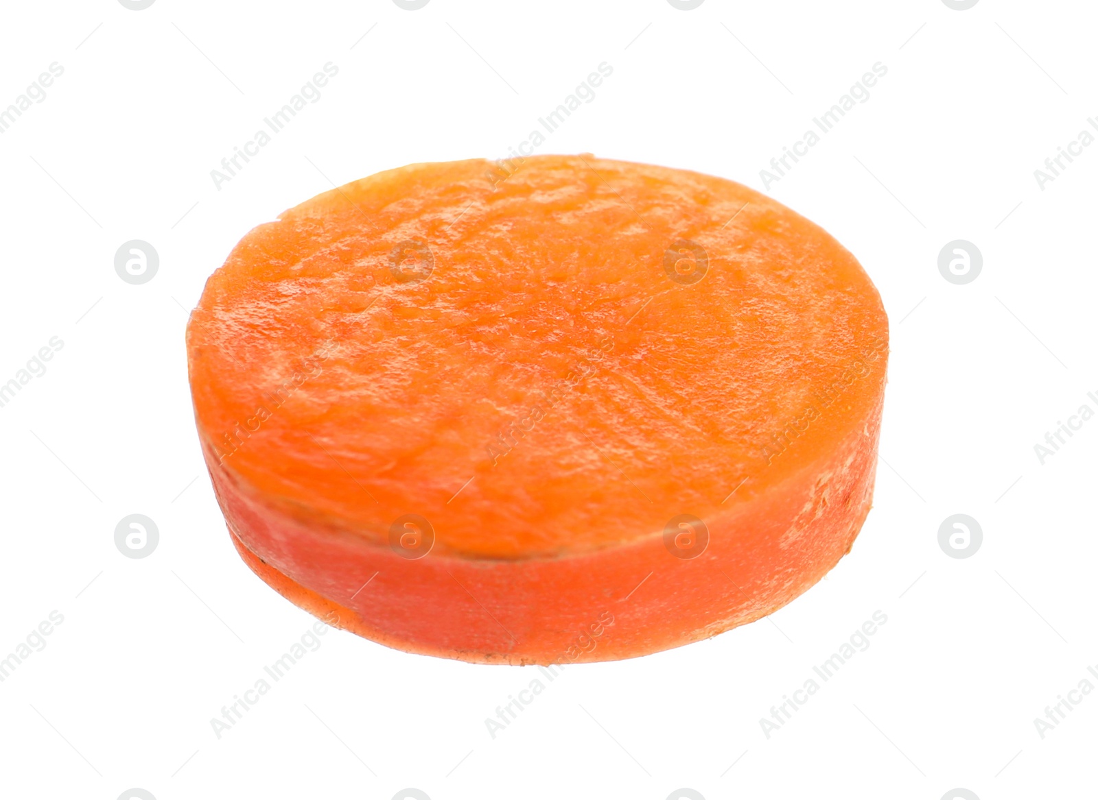 Photo of Slice of fresh ripe carrot isolated on white