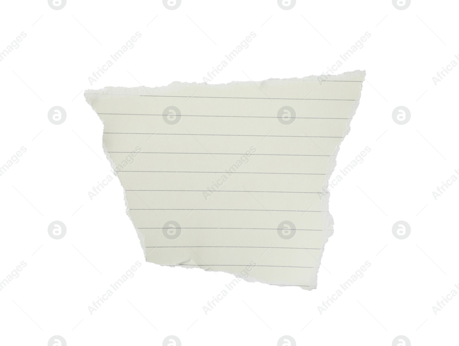 Photo of Piece of blank notebook paper isolated on white. Space for design