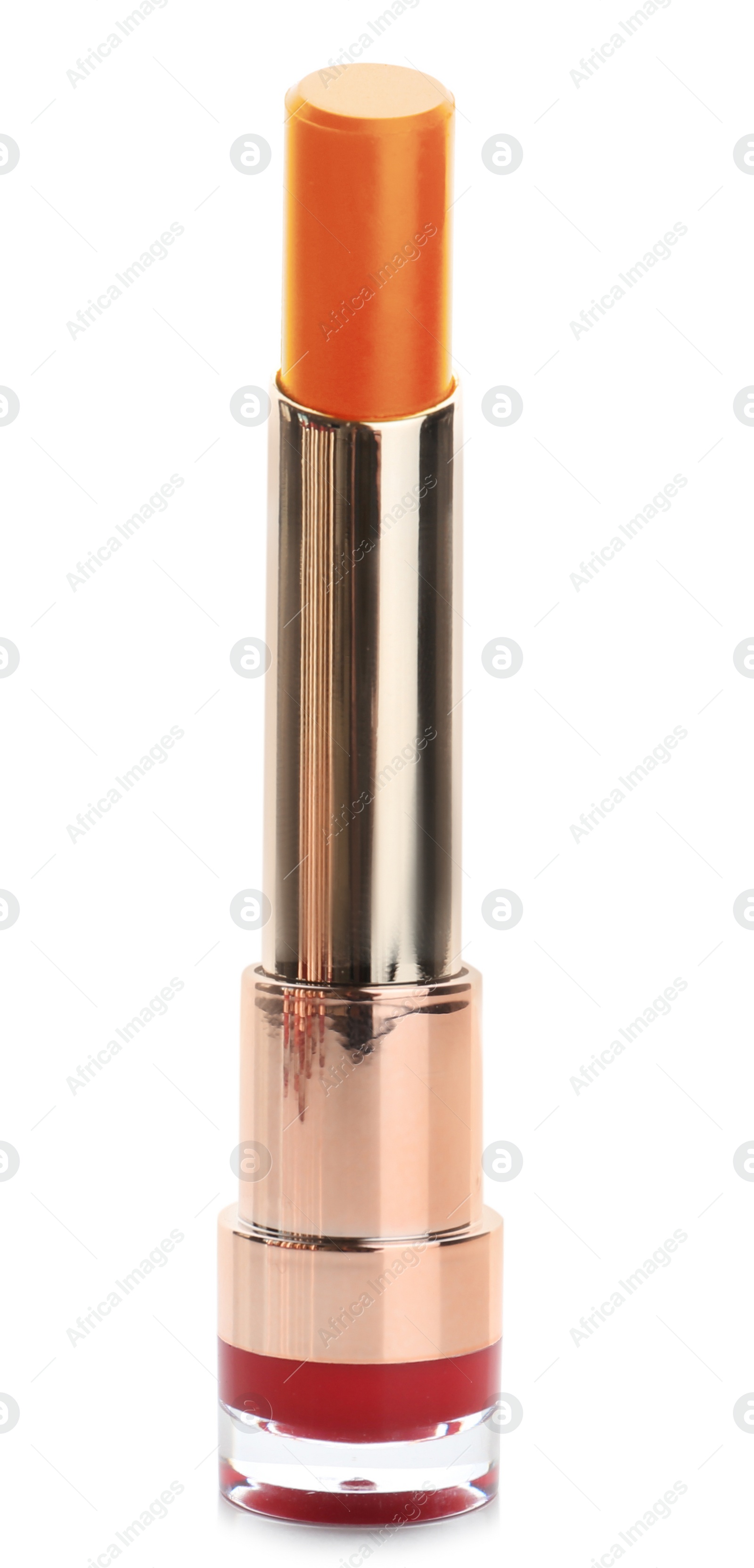 Image of Bright lipstick on white background. Professional makeup product