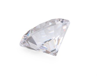 Photo of One beautiful shiny diamond isolated on white