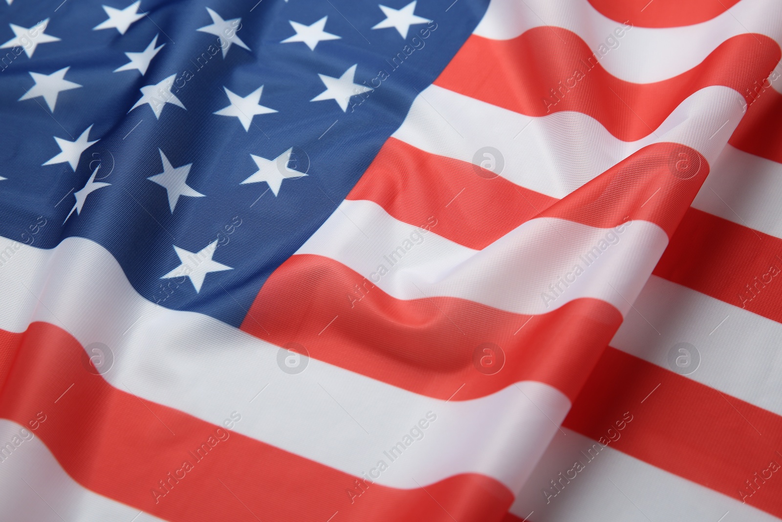 Photo of Flag of USA as background, closeup view