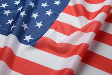 Flag of USA as background, closeup view