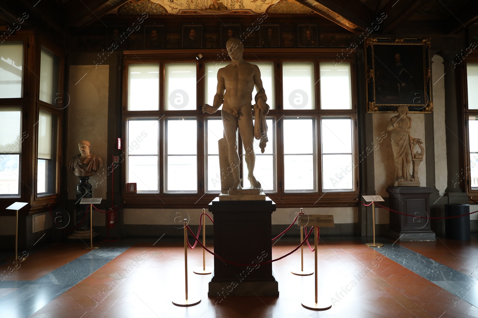 Photo of Florence, Italy - February 8, 2024: Different famous sculptures at Uffizi gallery