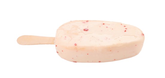Delicious glazed ice cream bar isolated on white