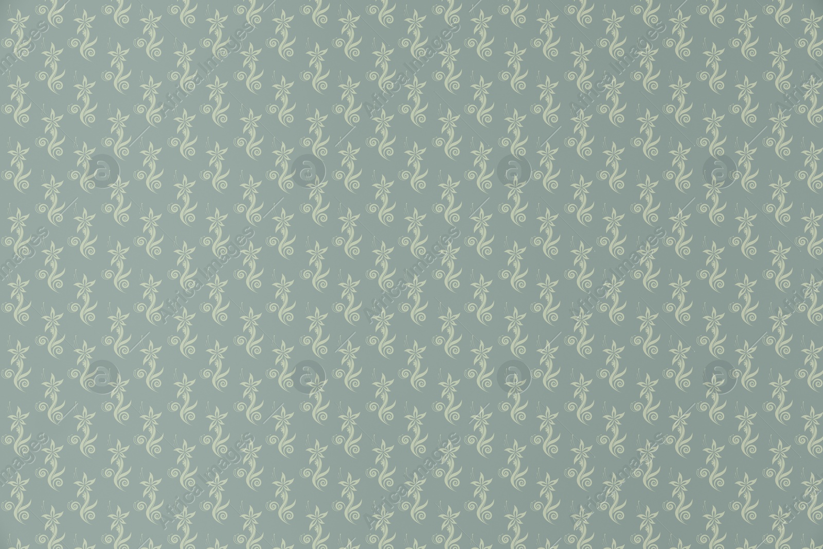 Illustration of Ash gray color wallpaper with floral pattern