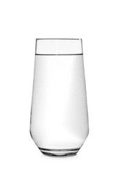 Photo of Glass of fresh water on white background