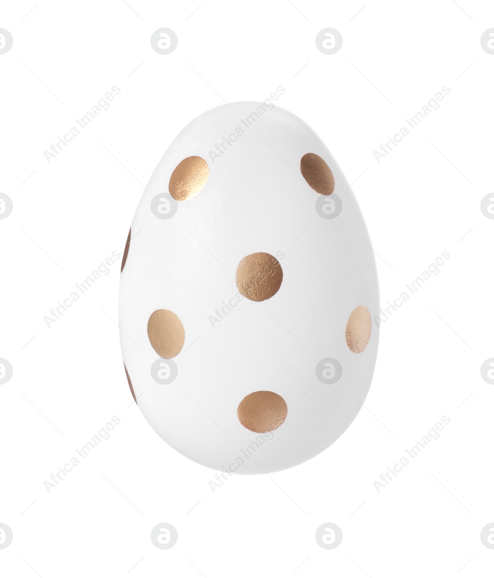 Photo of One Easter egg with stylish pattern isolated on white