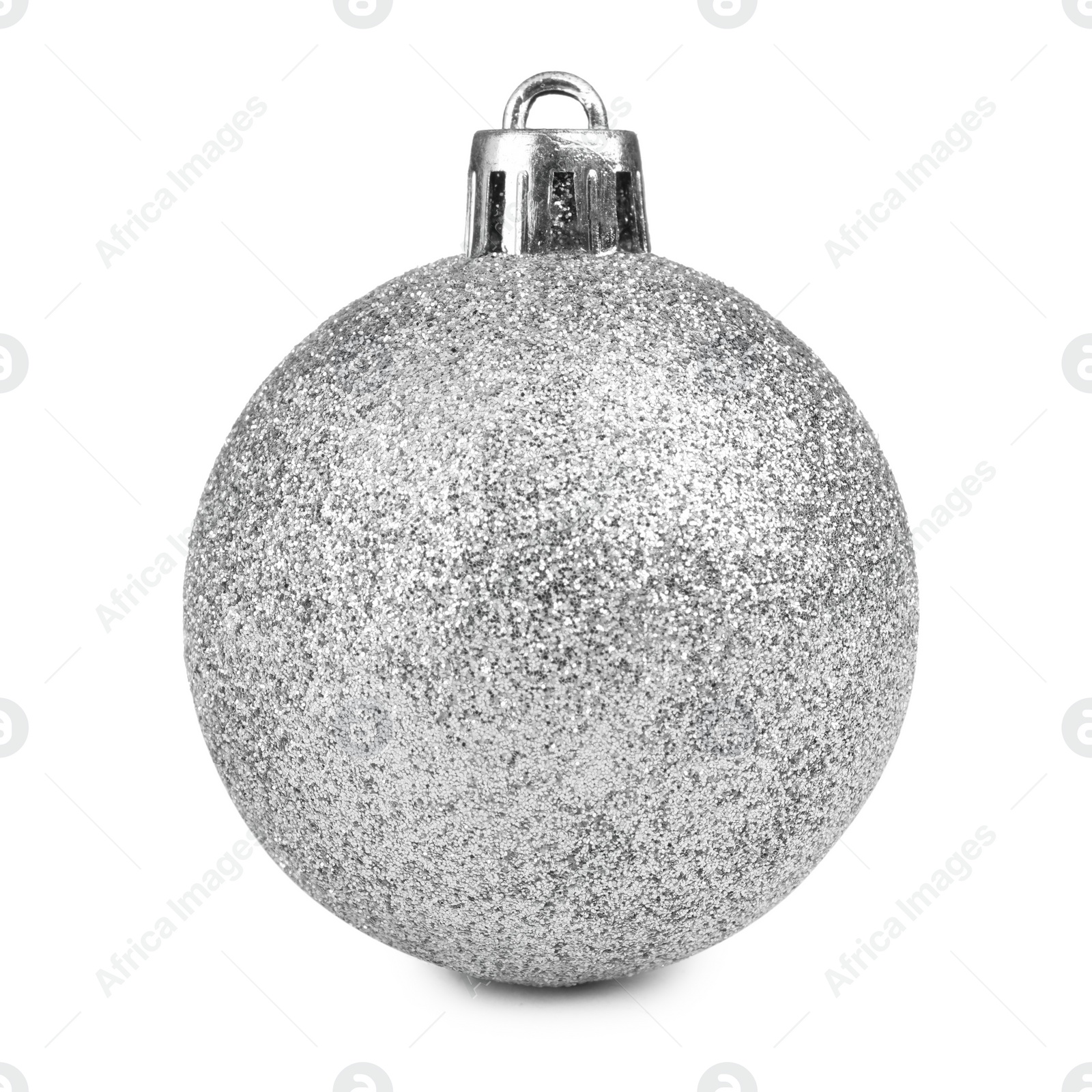 Photo of Beautiful silver Christmas ball isolated on white