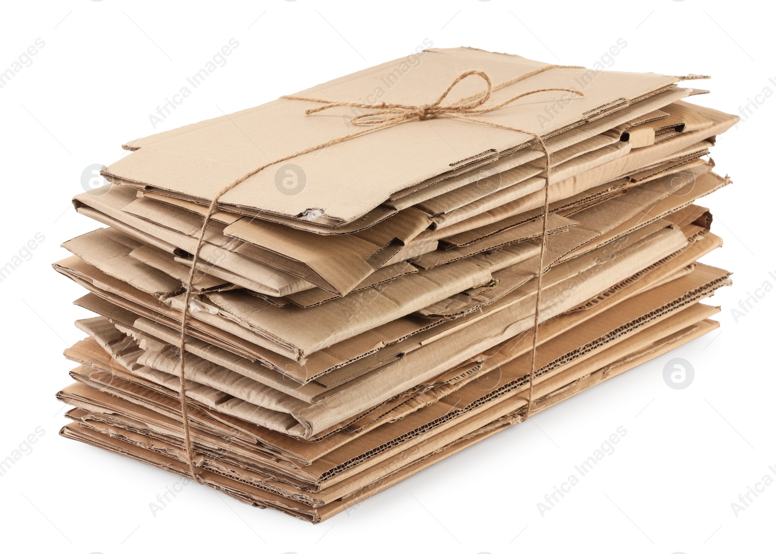 Photo of Stack of cardboard pieces isolated on white