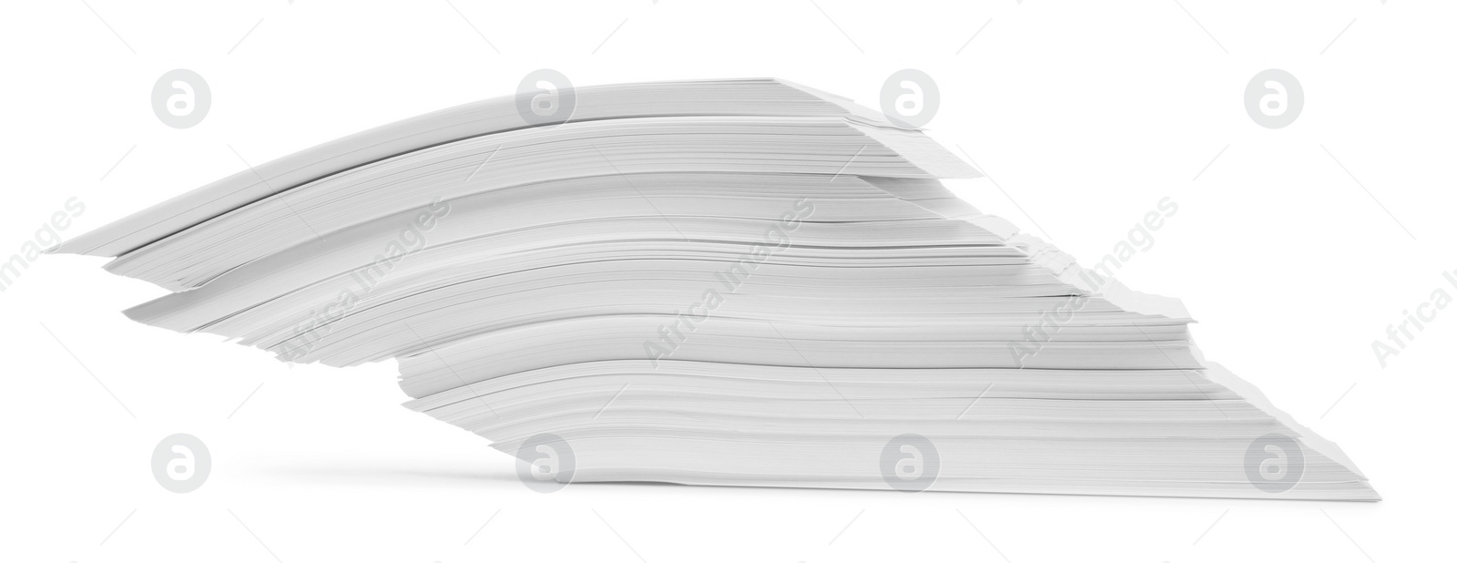 Photo of Pile of paper sheets on white background