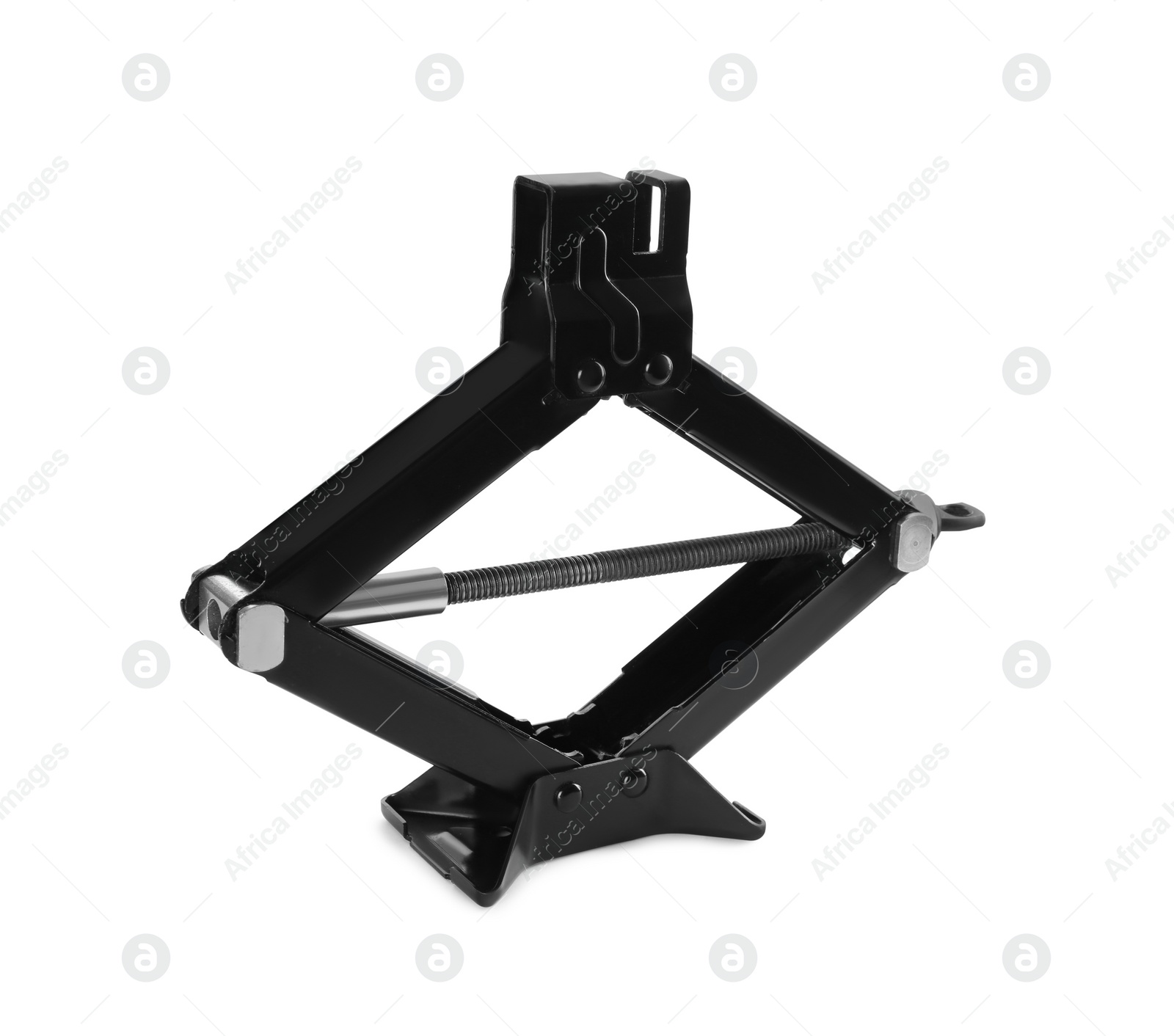 Photo of Black car scissor jack isolated on white