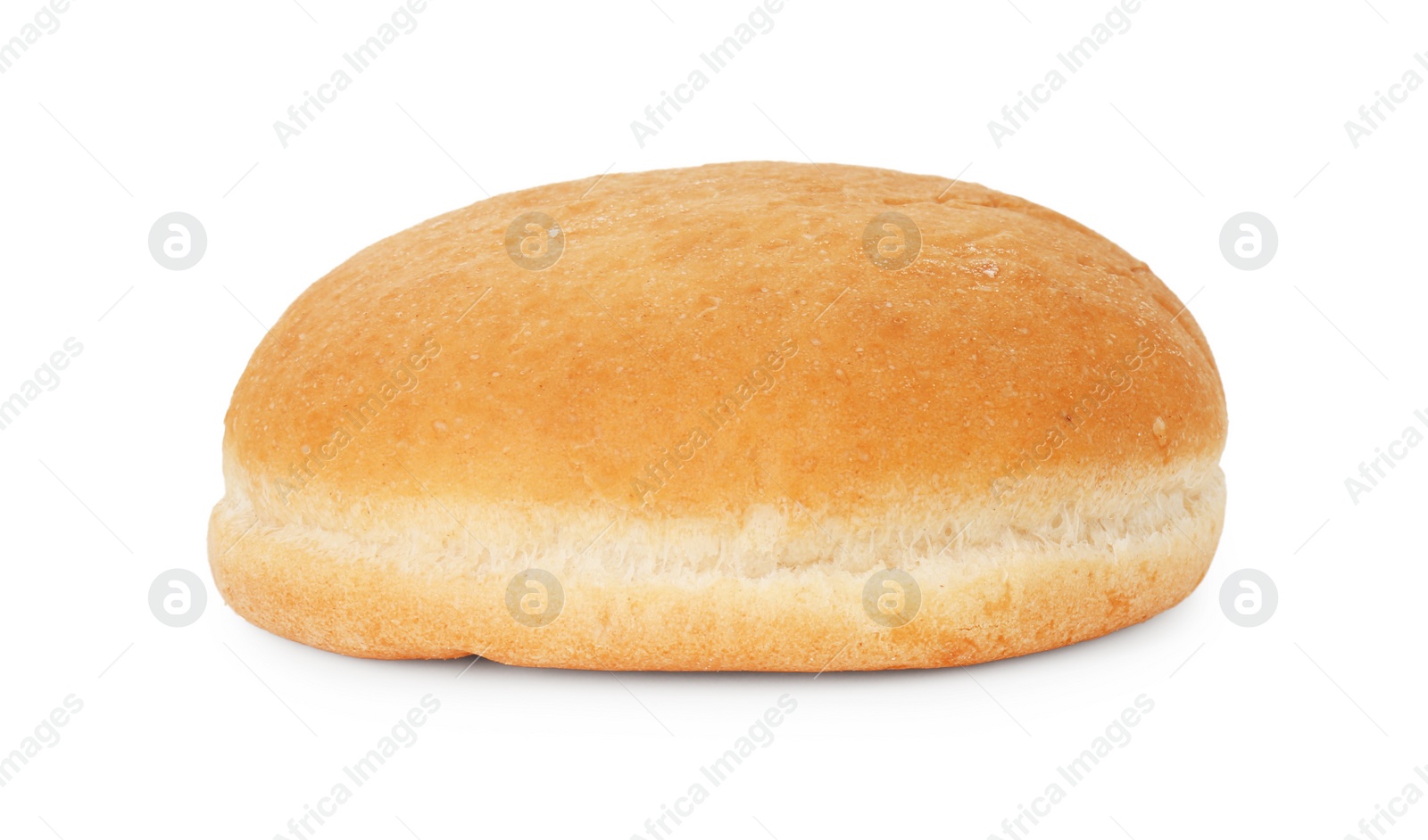 Photo of One fresh burger bun isolated on white