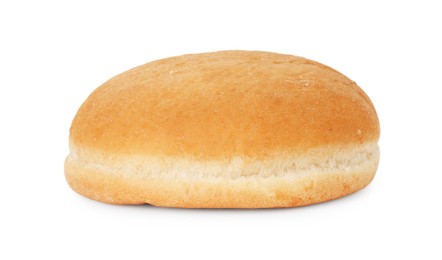 Photo of One fresh burger bun isolated on white