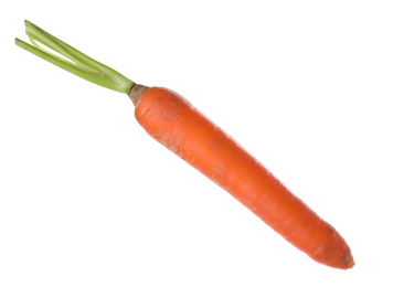 Photo of Fresh ripe juicy carrot isolated on white