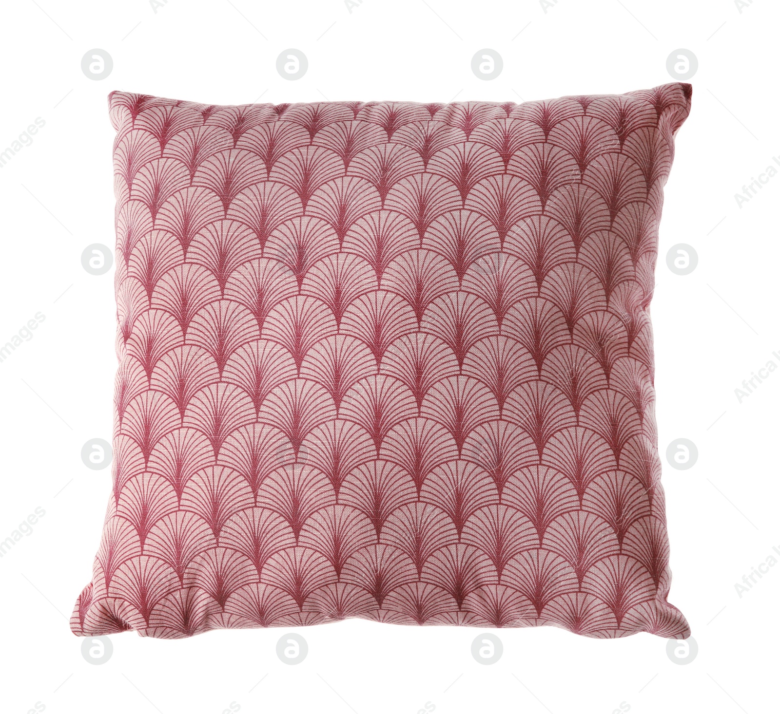 Photo of Soft decorative pillow on white background