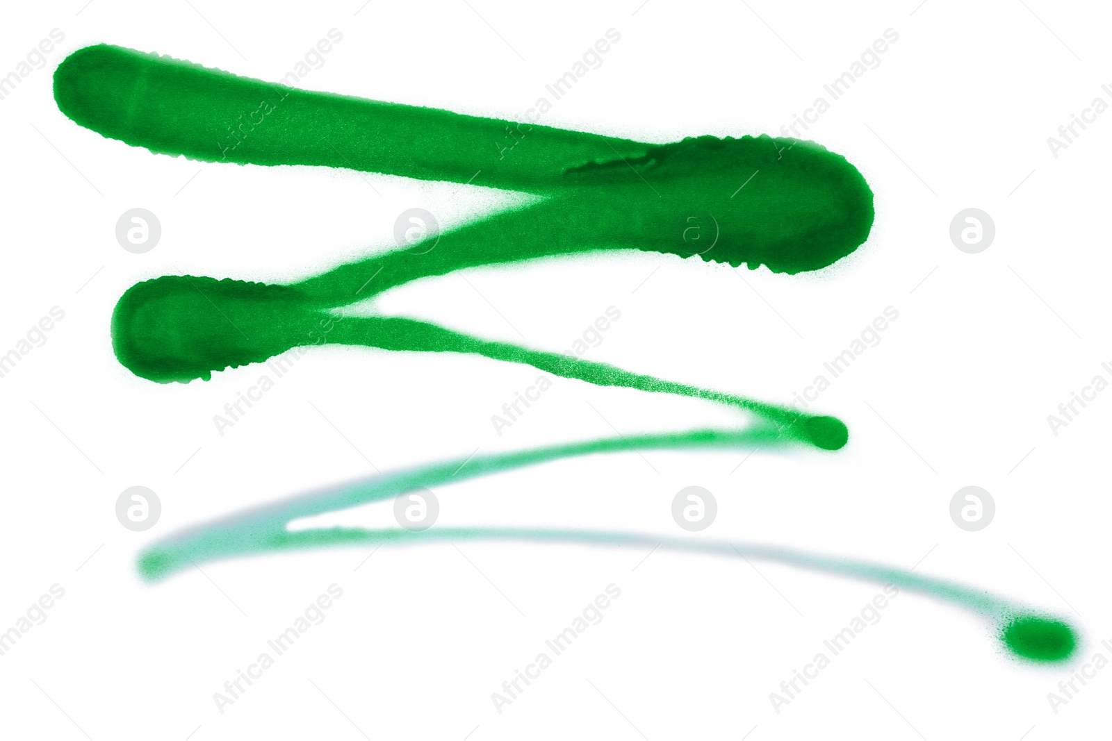 Photo of Lines drawn by green spray paint on white background