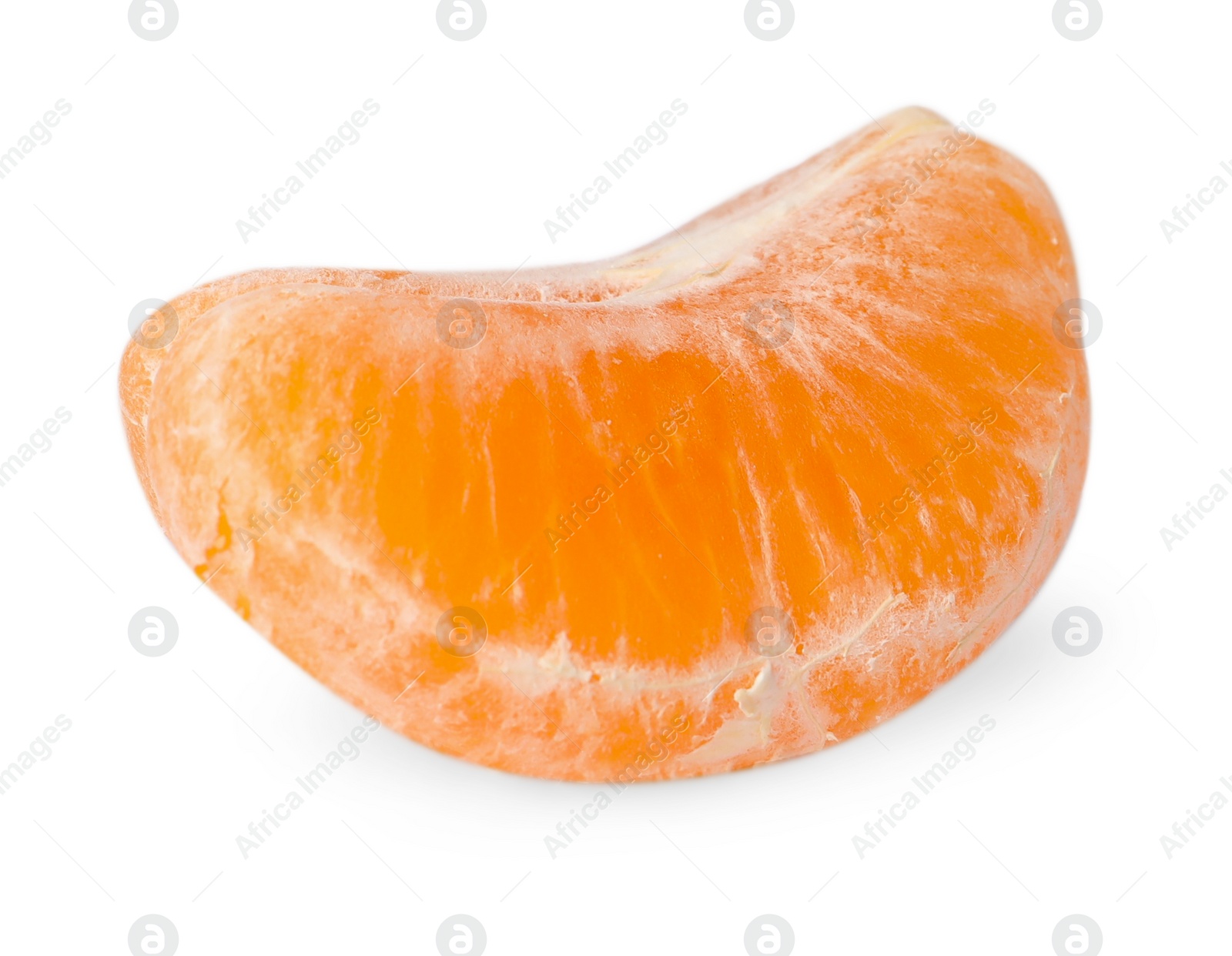 Photo of Pieces of fresh ripe tangerine isolated on white