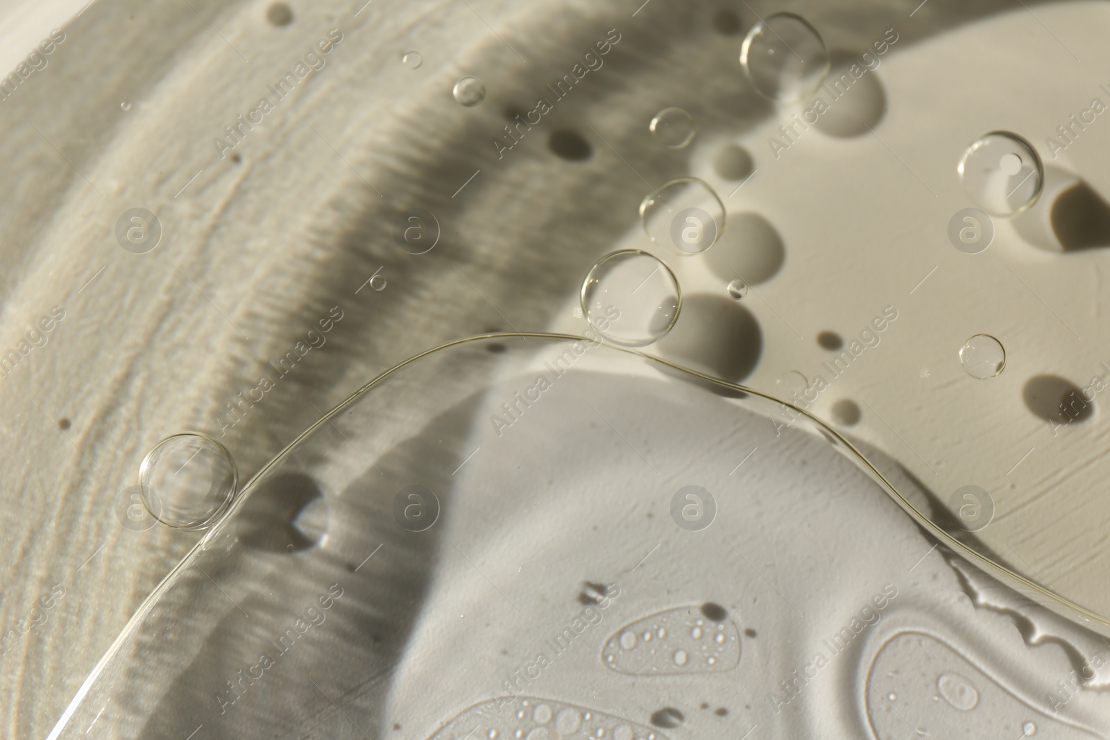 Photo of Petri dish with color liquid sample, closeup