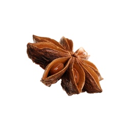 Photo of Dry anise star isolated on white. Mulled wine ingredient